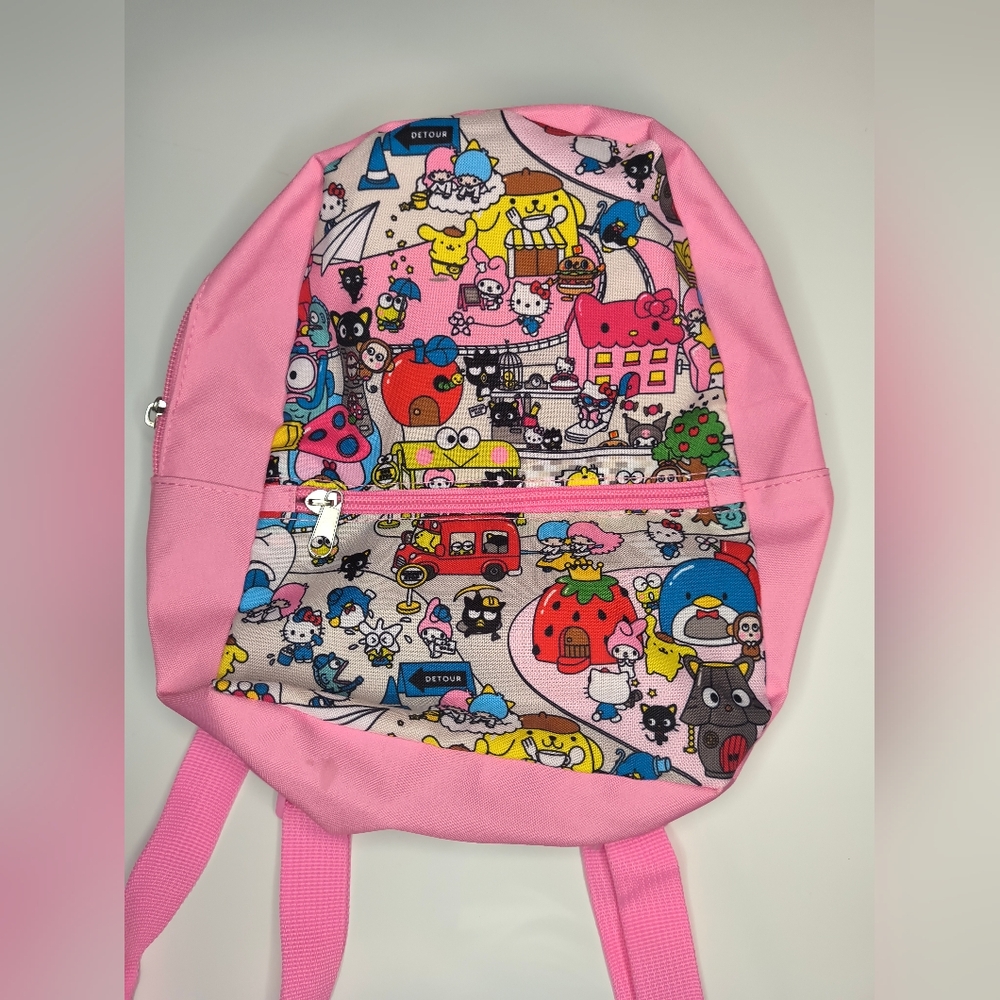 Hello Kitty Pink Kids Backpack with Cartoon Print